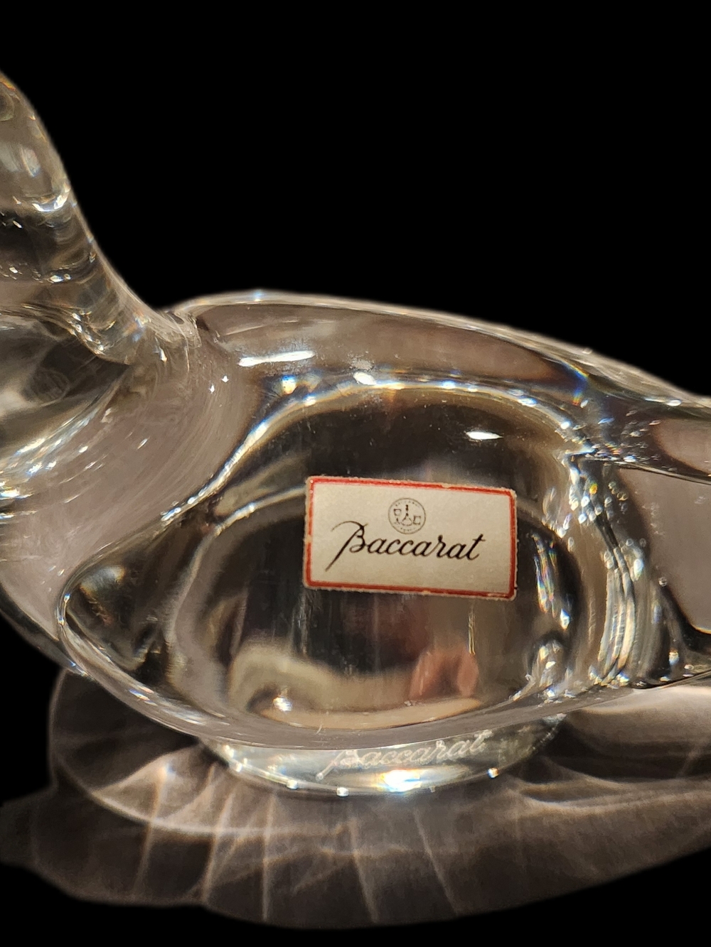 Baccarat Clear Crystal Sculptural Duck/ Paperweight